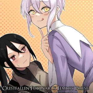Maou Toubatsu Shippai Heroine Gisei Normal End de Utsu ni Natta Koutensei Futanari Kenshi to Otokonoko Shinkan no Hanashi | Crestfallen Futanari x Femboy Priest: Prepare to Cum Edition