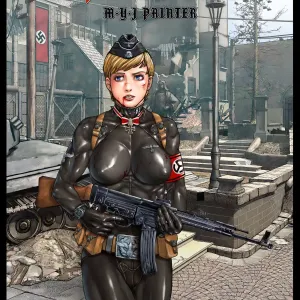 Nazi girl with STG-44 & bondage